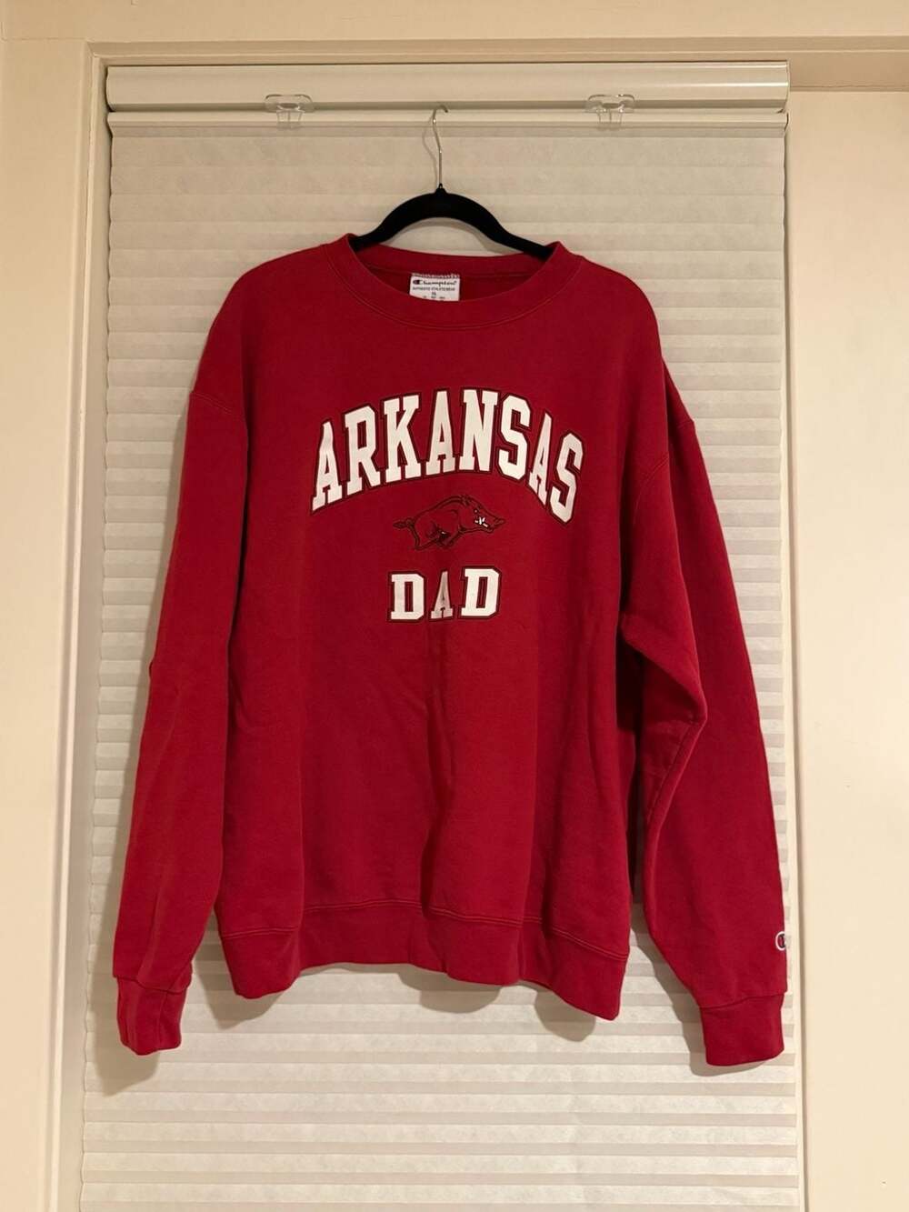 Champion Arkansas Razorbacks Dad Crewneck Sweatshirt Red XL